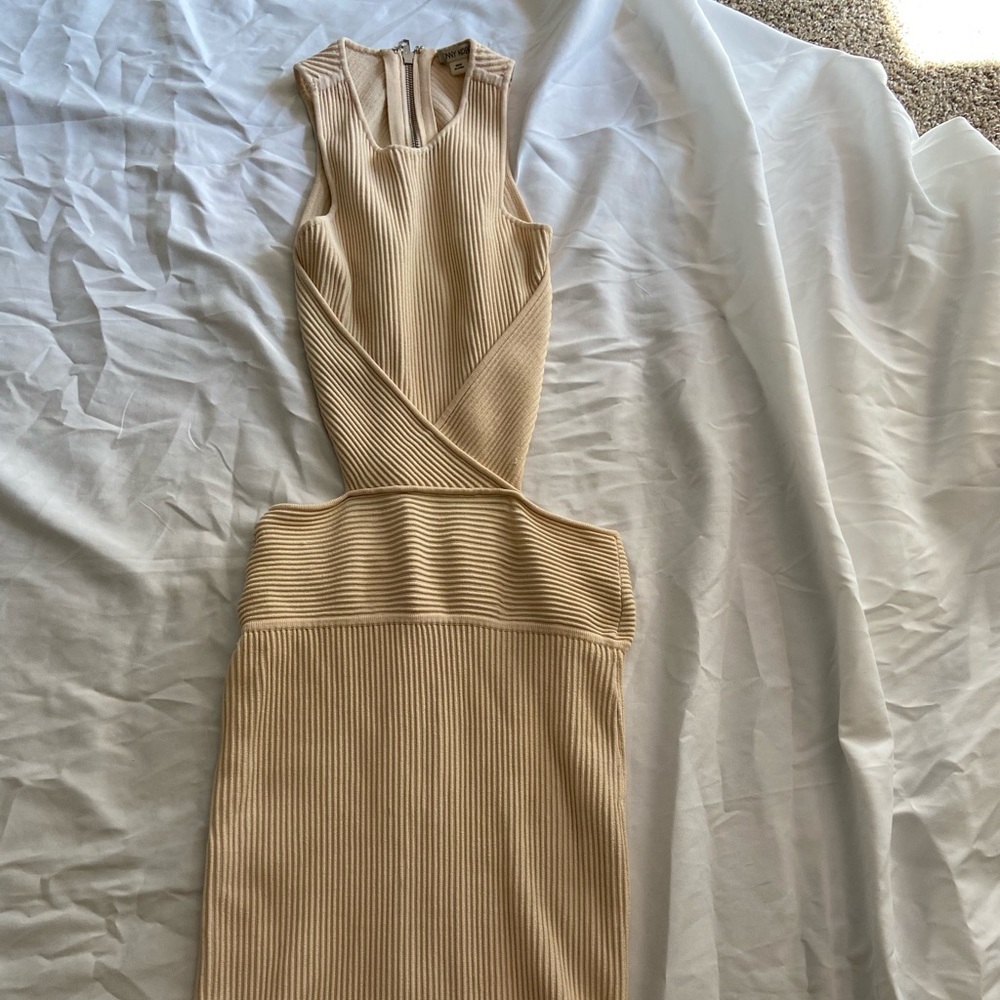 Tan beige Ronny Kobo XS long dress